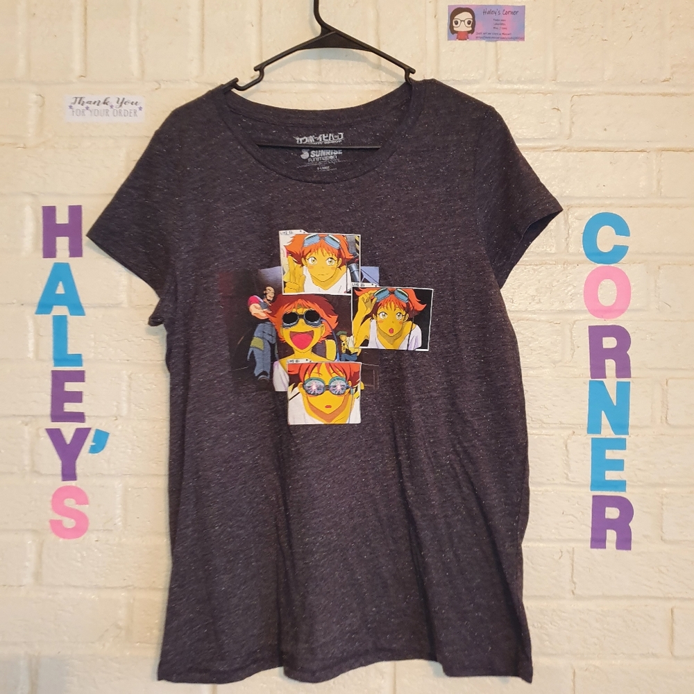 Cowboy Bebop t shirt Sunrise Funimation Womens Size XL Charcoal Gray Speck